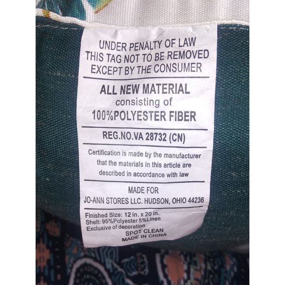 Jo-Ann Stores Royal Bengal Tiger Accent Pillow with Tassles White Green Decor - Picture 7 of 9